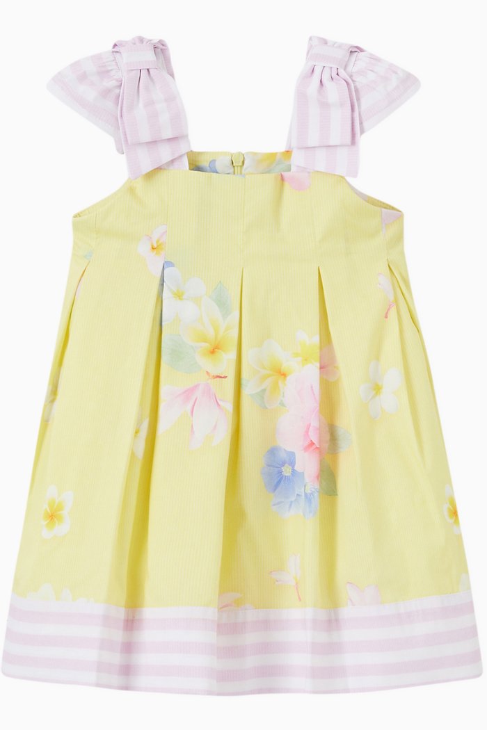 

Yellow Floral Dress in Cotton Blend