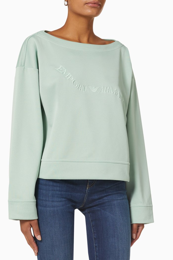 

Sweatshirt in Cotton Jersey, Green
