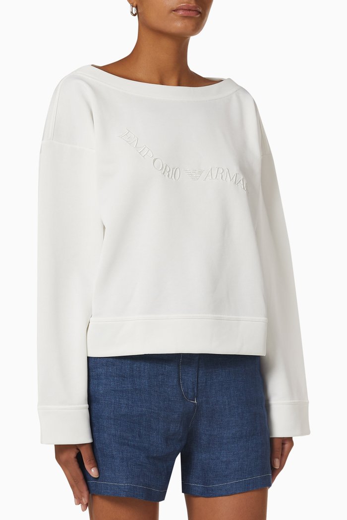 

Sweatshirt in Cotton Jersey, White