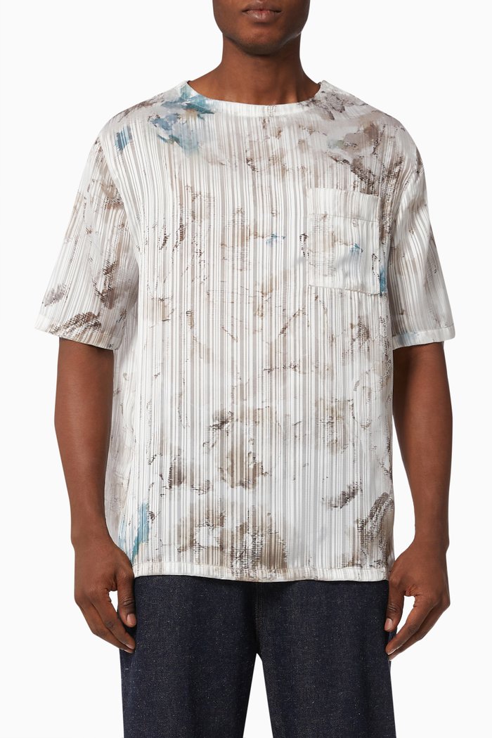 

Printed T-shirt in Twill Satin, Neutral