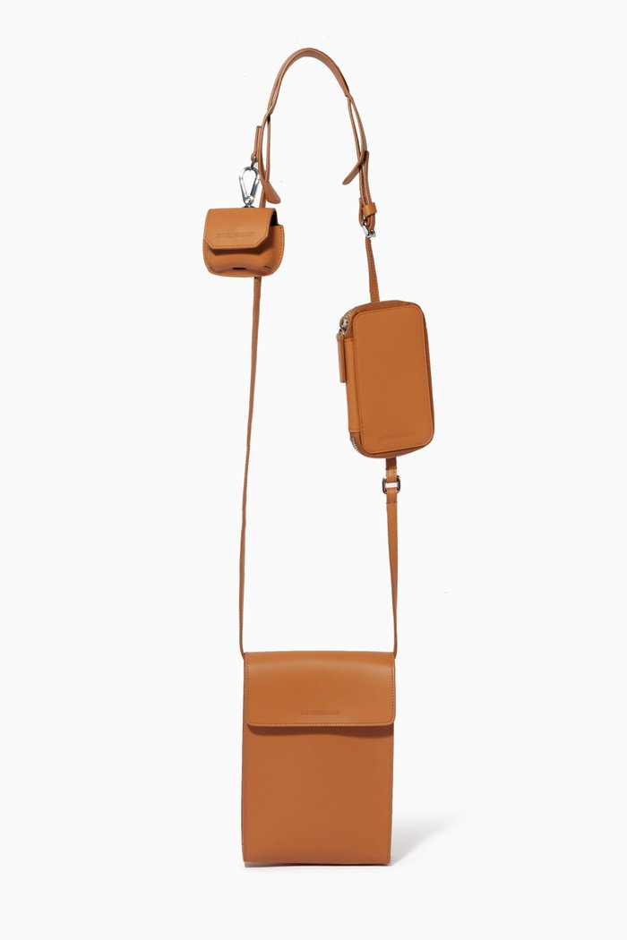 

Tech Case & Wallet in Leather, Brown