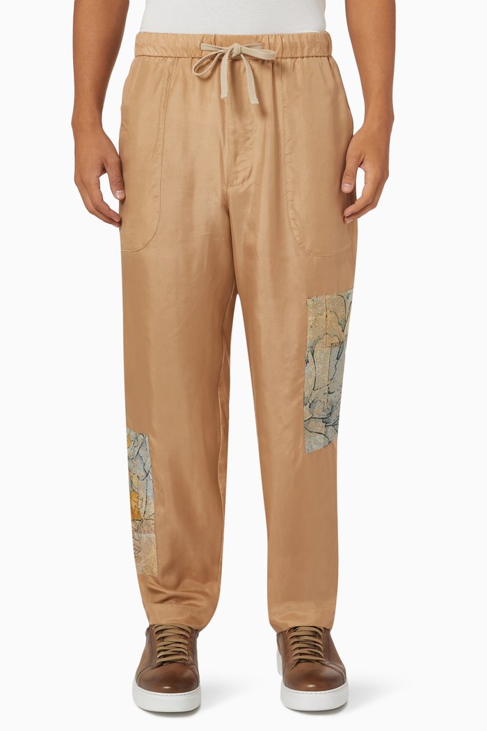 

Patch Pants in Silk, Neutral