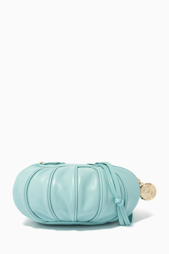 

Panelled Crossbody Bag in Soft Nappa Leather, Blue