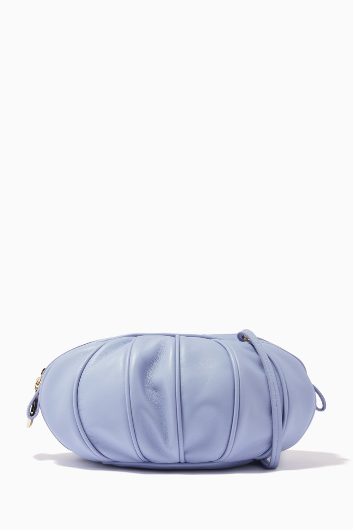 

Panelled Crossbody Bag in Soft Nappa Leather, Purple