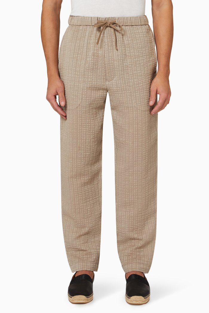 

Coulisse Pinstriped Pants in Seersucker, Neutral