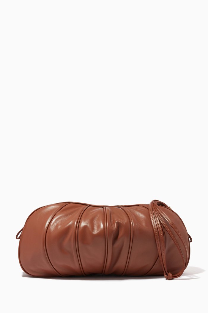 

Zip-around Wristlet Bag in Nappa Leather, Brown