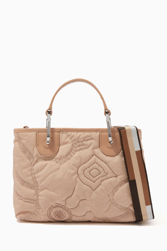 

My EA Small Tote Bag in Textile, Neutral