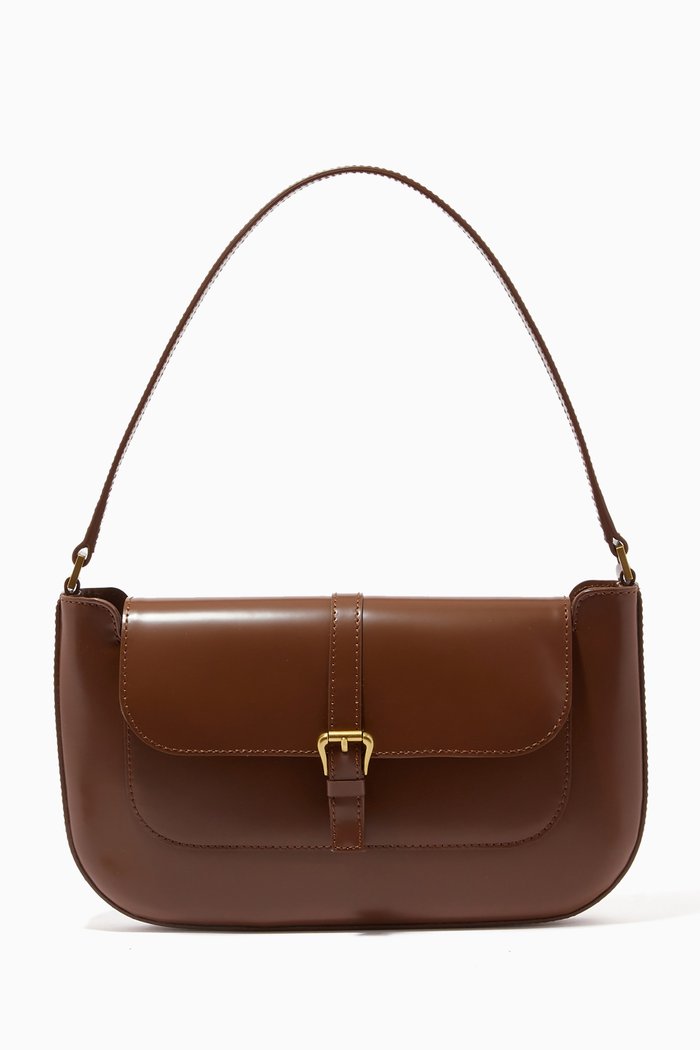 

Miranda Shoulder Bag in Semi Patent Leather, Brown