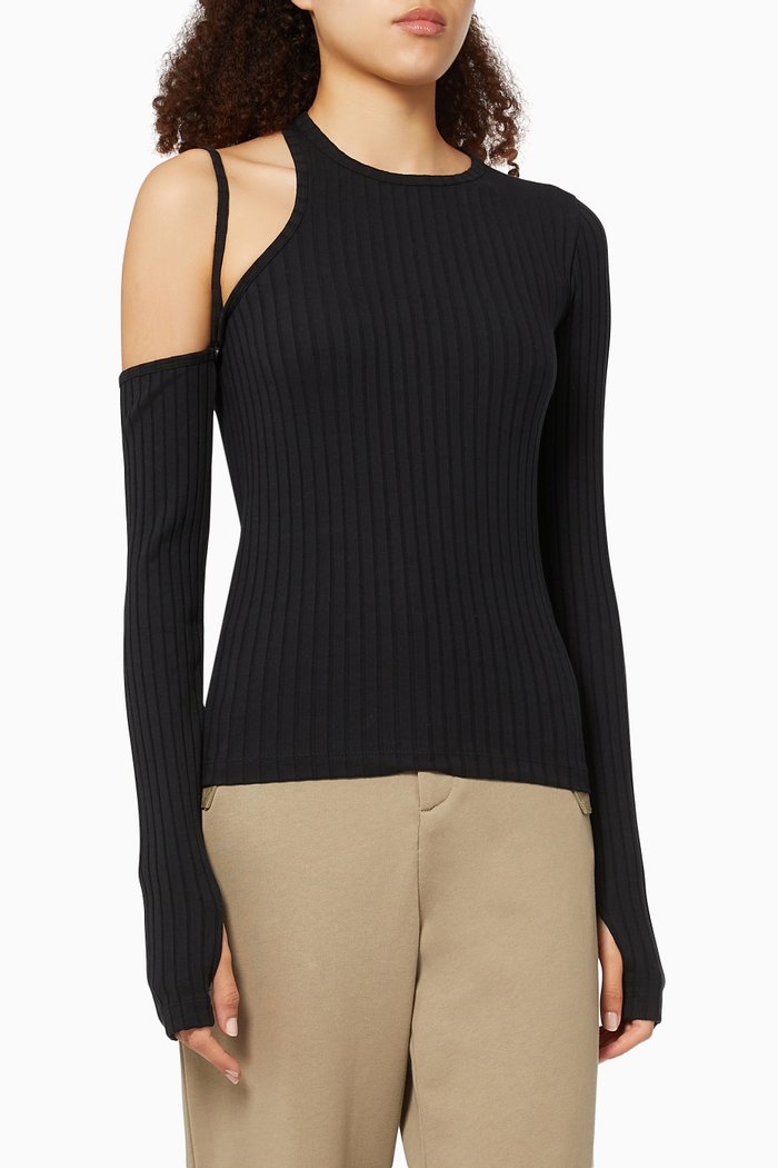 

Cut Out Top in Luxe Pima Cotton, Black
