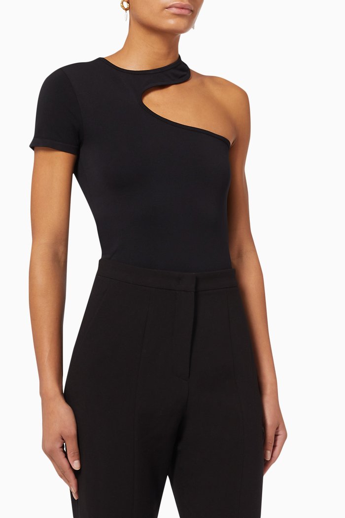 

Cut Out Top in Stretch Viscose, Black