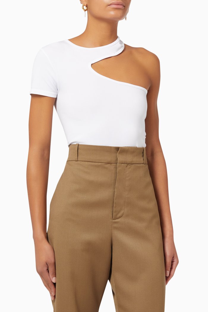 

Cut Out Top in Stretch Viscose, White