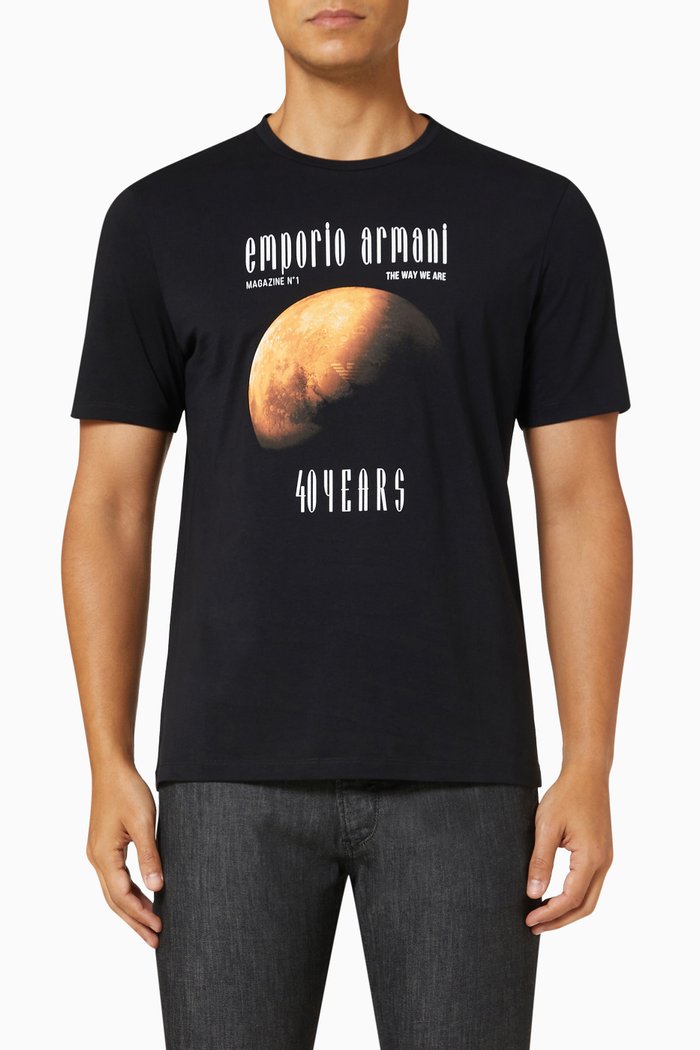 

Planet T-shirt in Cotton Jersey, Black
