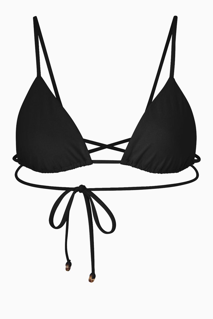 

Wrap Triangle Bikini Top, Black