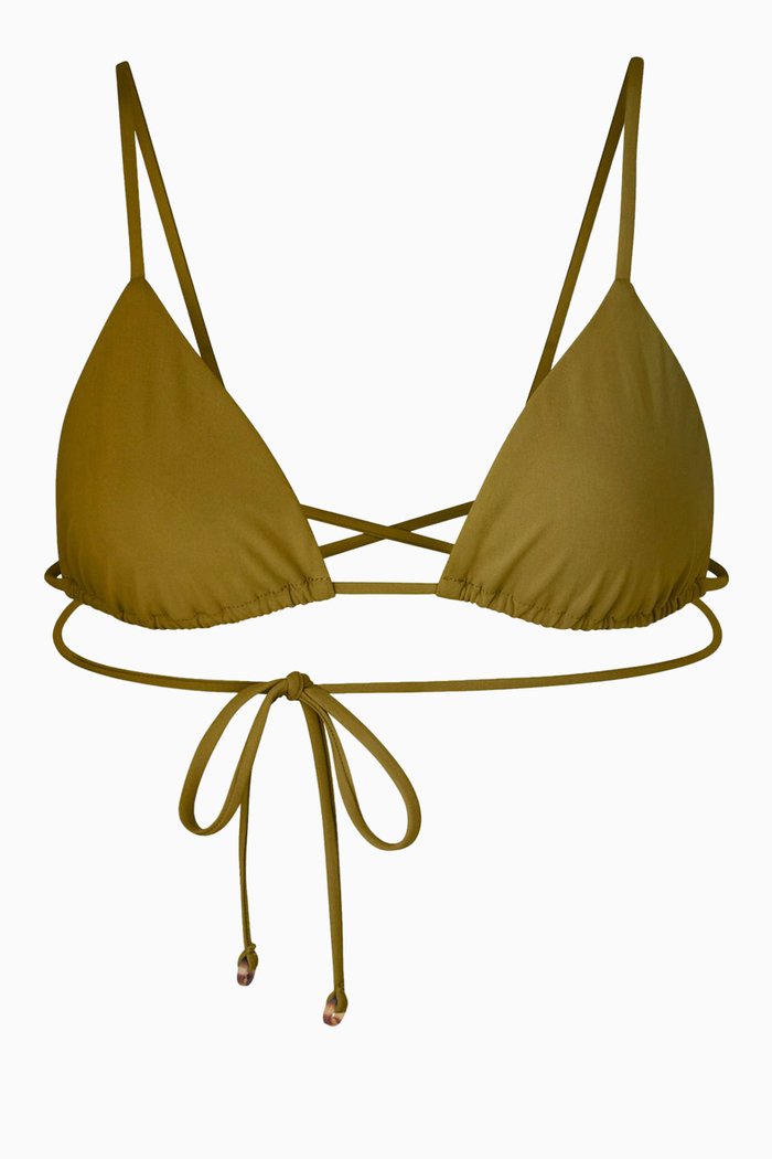 

Wrap Triangle Bikini Top, Green