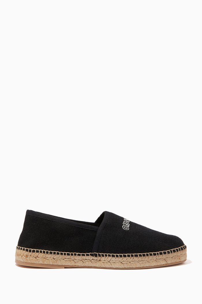 

Logo Embroidered Espadrilles in Canvas, Black