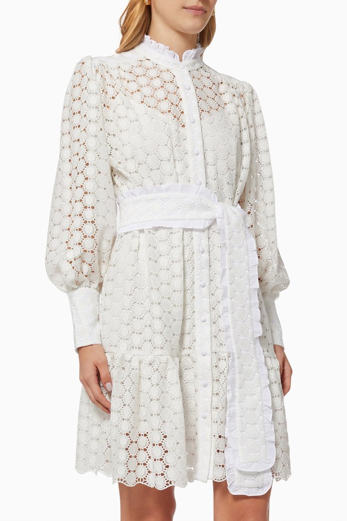 

Jasmine Mini Dress in Viscose, White
