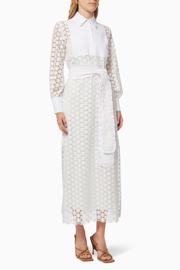 

Blair Midi Dress in Cotton, White