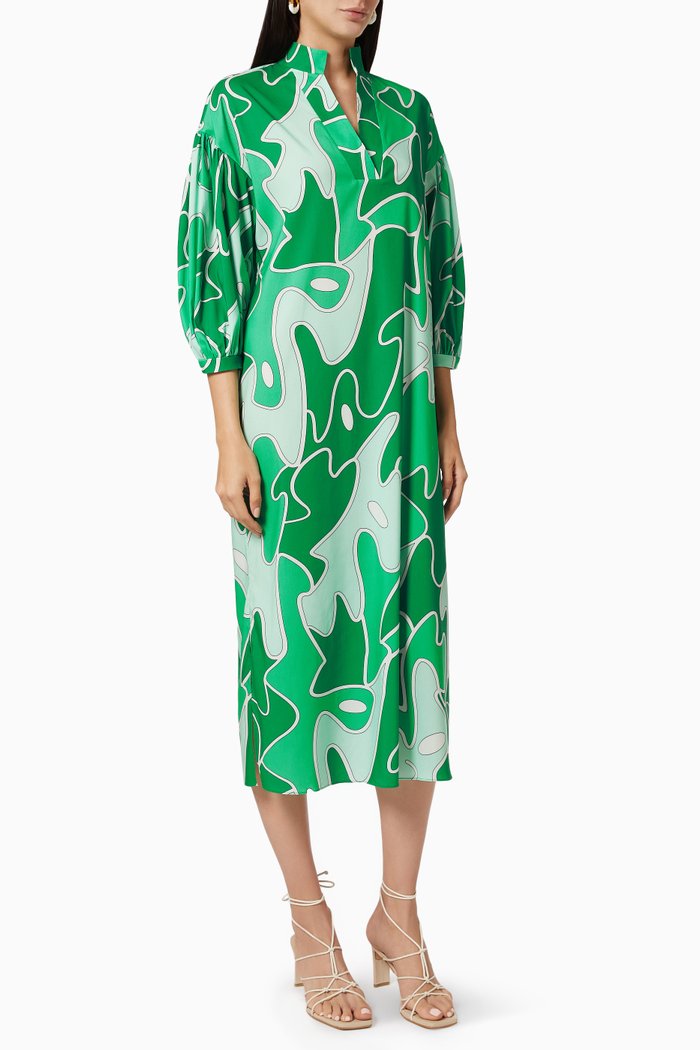 

Claire Midi Dress in Viscose, Green