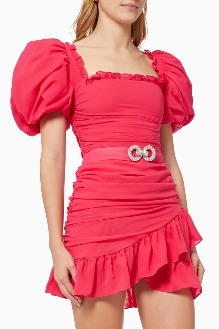 

Magda Square Neck Dress in Viscose, Pink