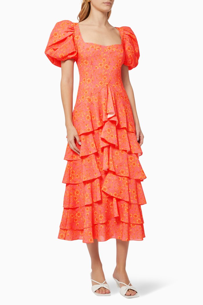 

Nara Maxi Dress in Viscose, Orange