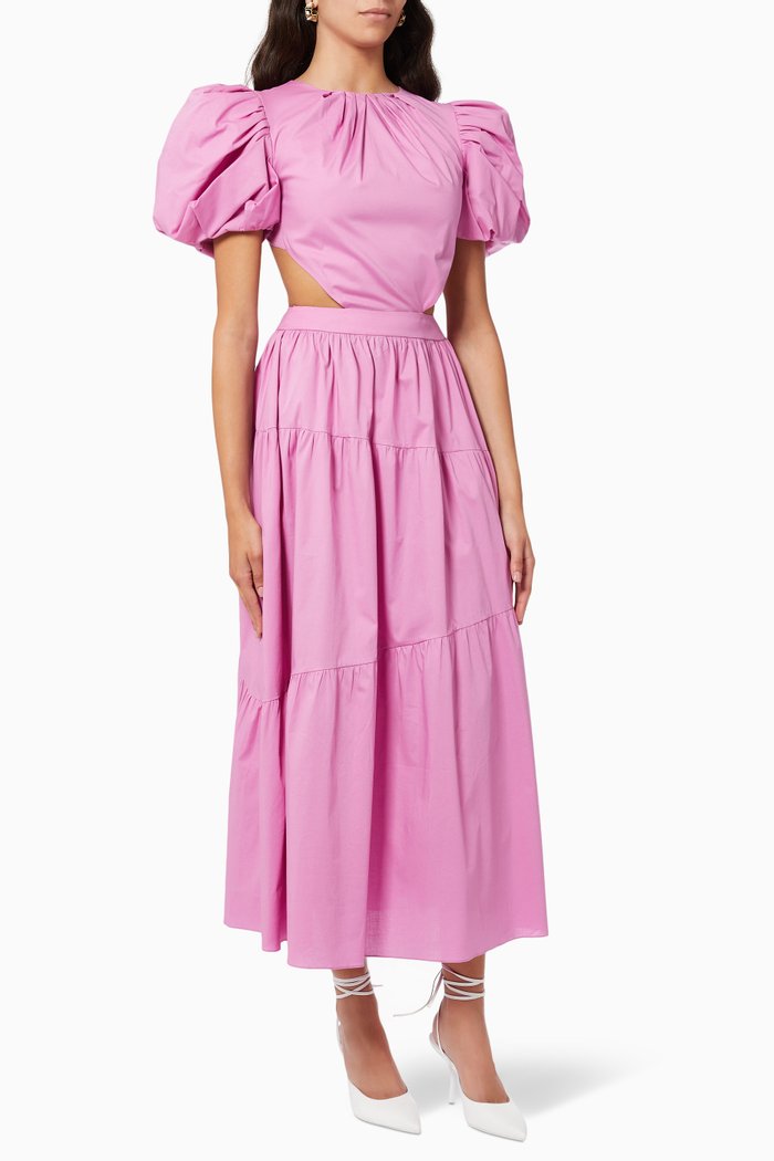 Lorena Backless Dress in Viscose, Pink