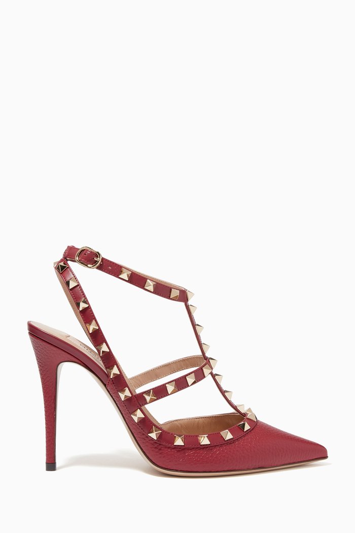 

Valentino Garavani Rockstud Pumps in Leather, Burgundy