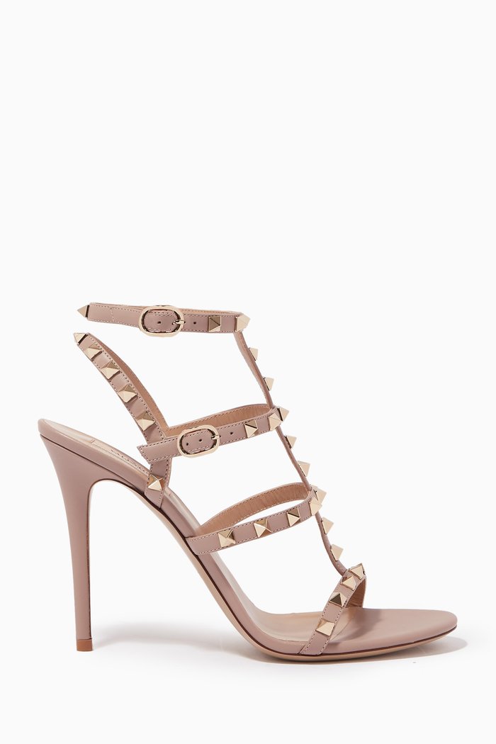 

Valentino Garavani Rockstud Sandals in Nappa, Neutral