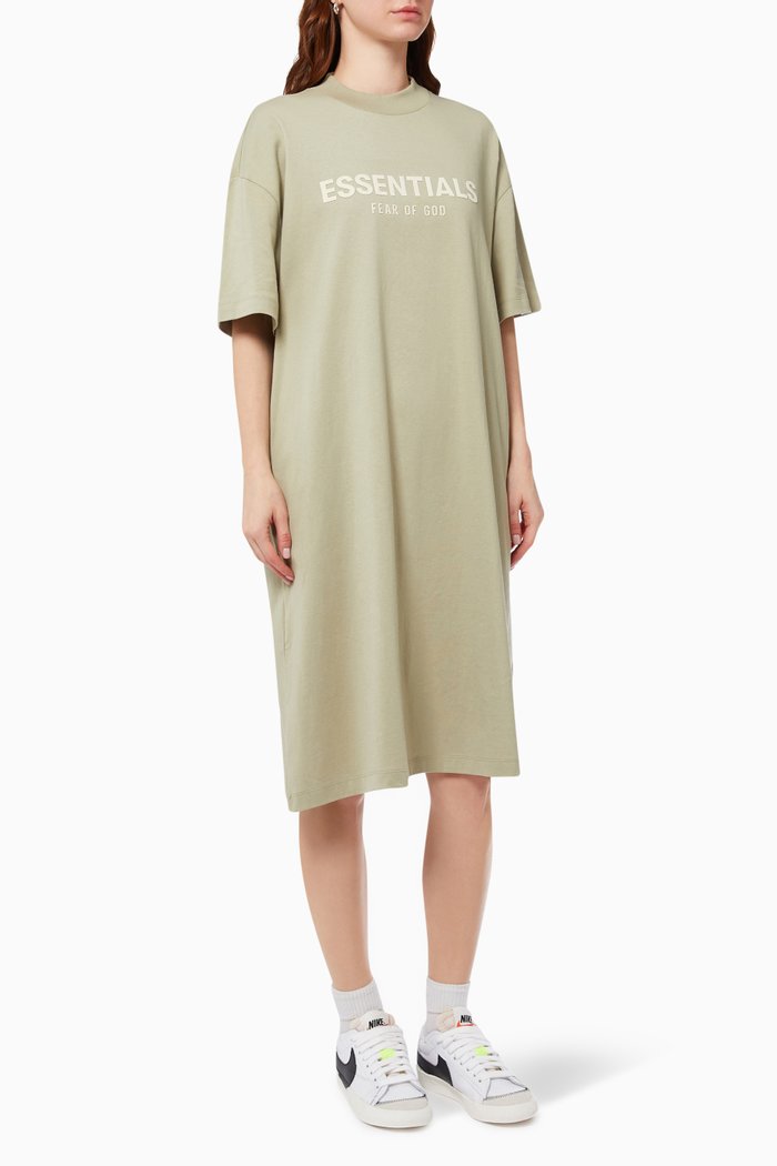 

T-shirt Dress in Cotton Jersey, Blue