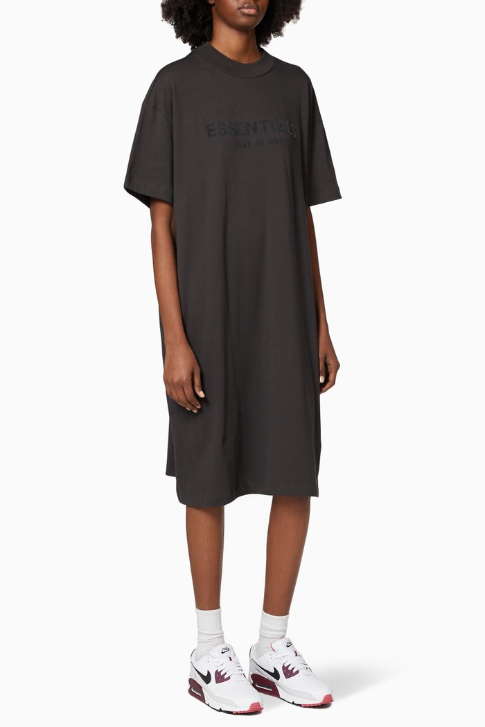

T-shirt Dress in Cotton Jersey, Black