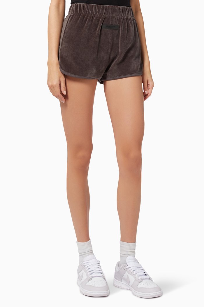 Beach Shorts in Velvet, Black