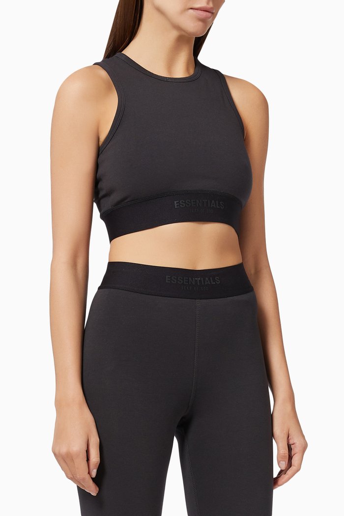 

Essentials Sports Tank in Cotton, Black