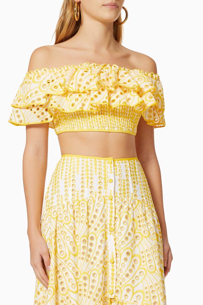 

Clara Crop Top in Cotton, Yellow
