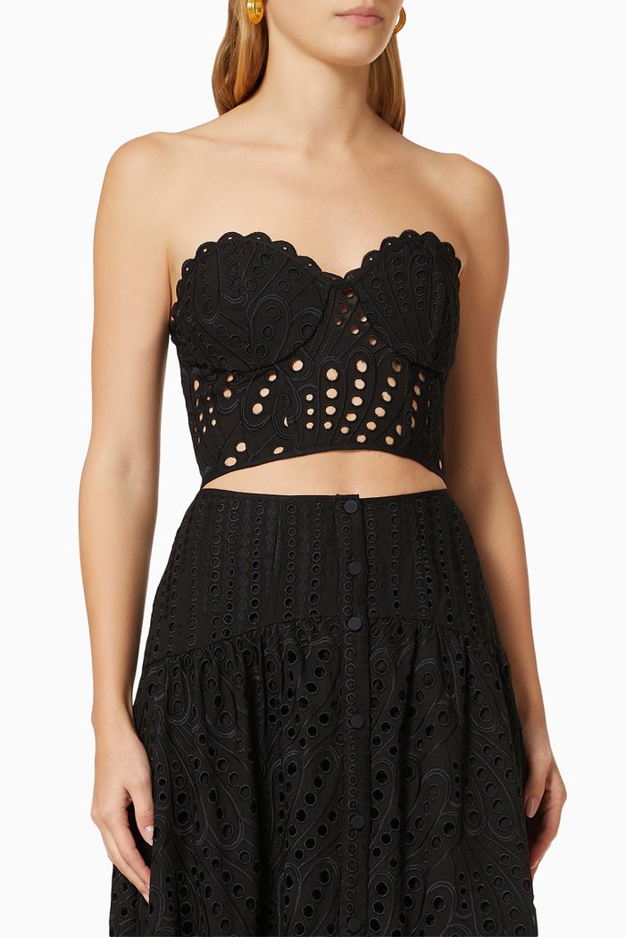 

Lita Bustier Top in Cotton, Black