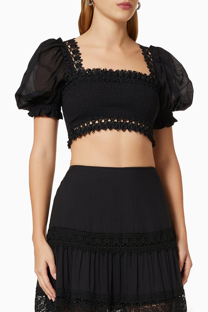 

Judy Crop Top in Cotton, Black