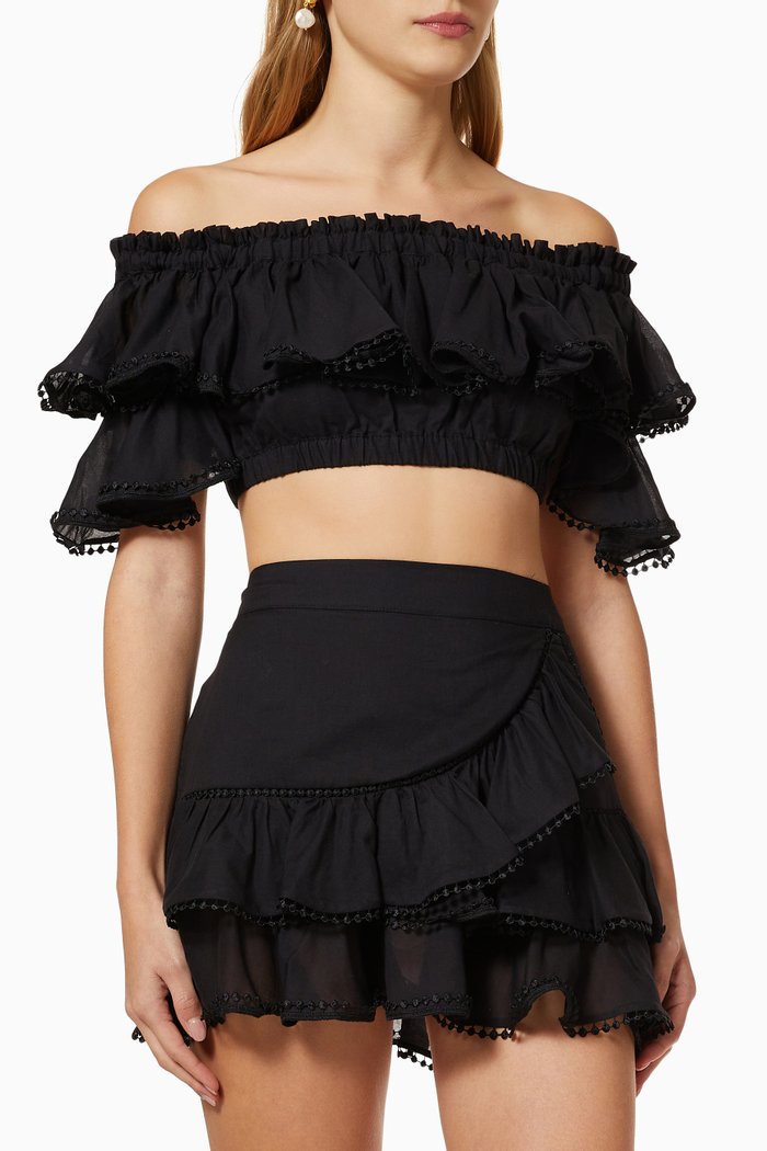 

Cata Crop Top in Cotton, Black