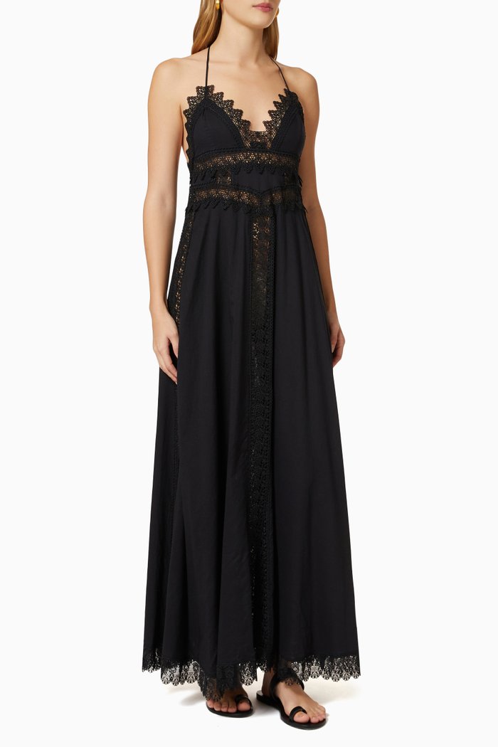 

Imagen Halterneck Dress in Cotton, Black