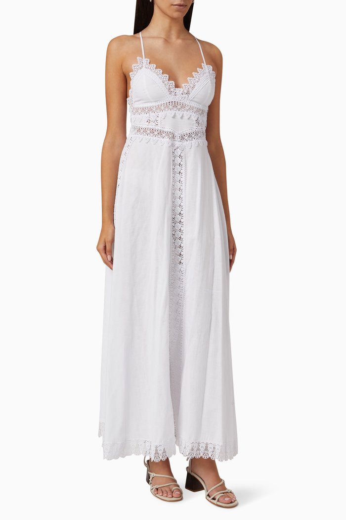 

Imagen Halterneck Dress in Cotton, White