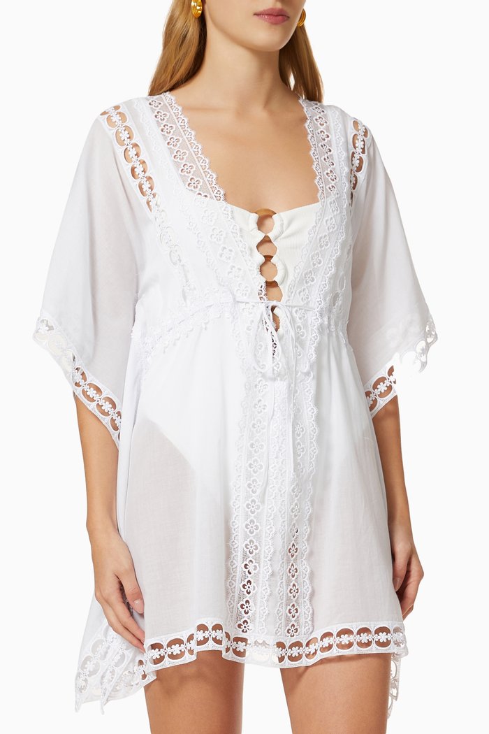 

Kayla Kaftan in Cotton, White