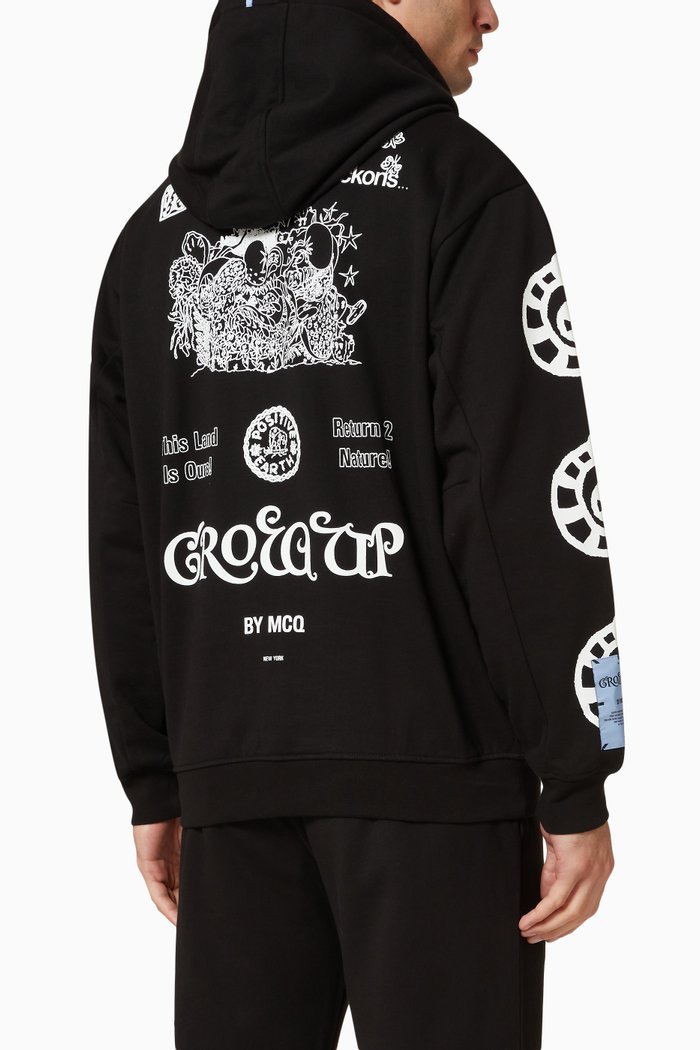 

GR9 Manifesto Hoodie in Cotton, Black