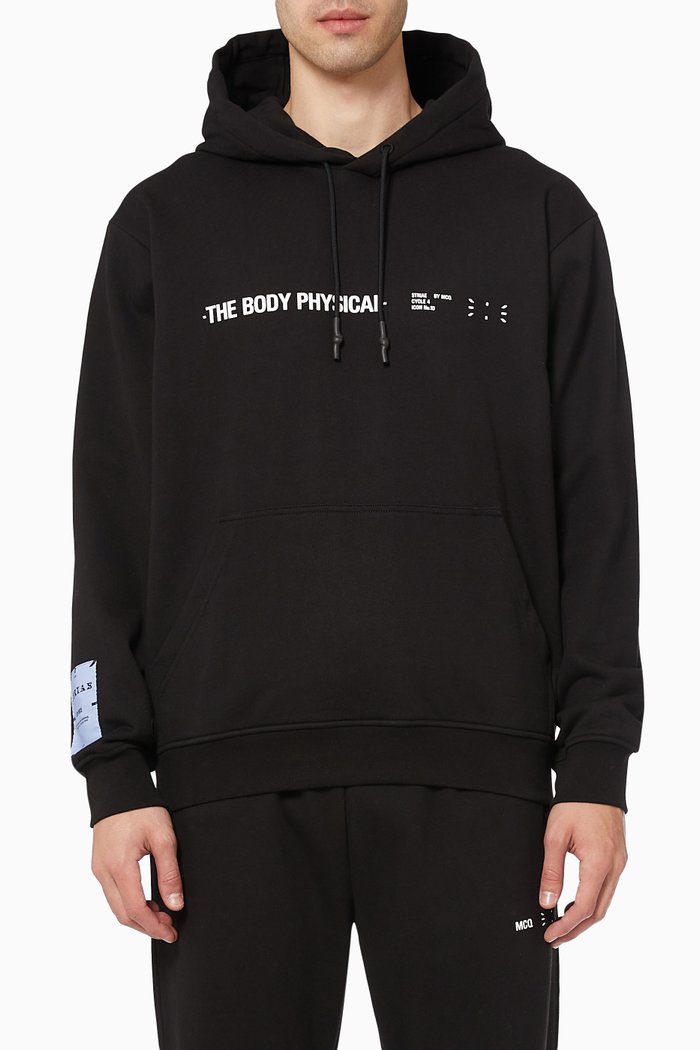 

Manifesto Graphic Hoodie in Cotton Jersey, Black
