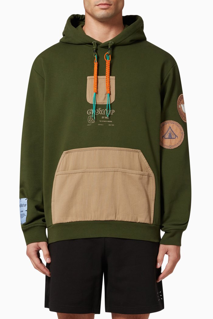 

Grow Up Hoodie in Cotton Terry, Green
