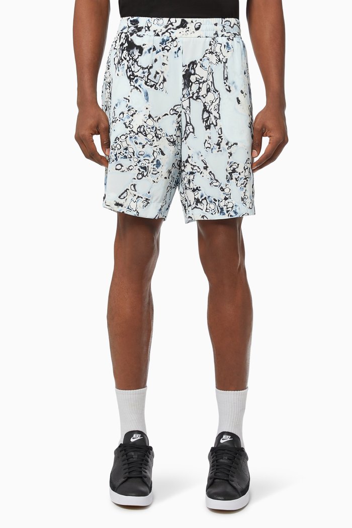 Striae Shorts in Silk, White