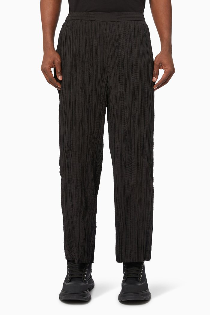 

Striae Pants in Plissé, Black