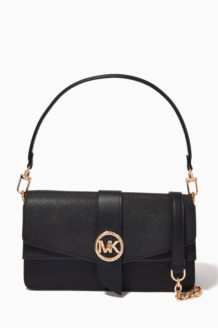 

Medium Greenwich Shoulder Bag in Leather, Black