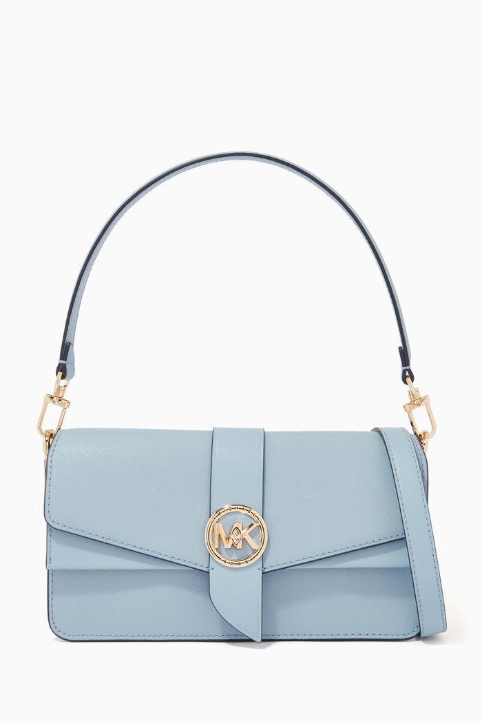 

Medium Greenwich Shoulder Bag in Saffiano Leather, Blue