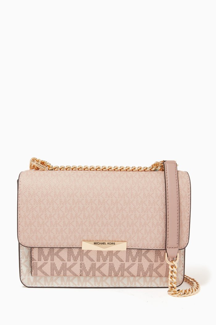 

Large Jade Crossbody Bag in Logo Canvas, Multicolour
