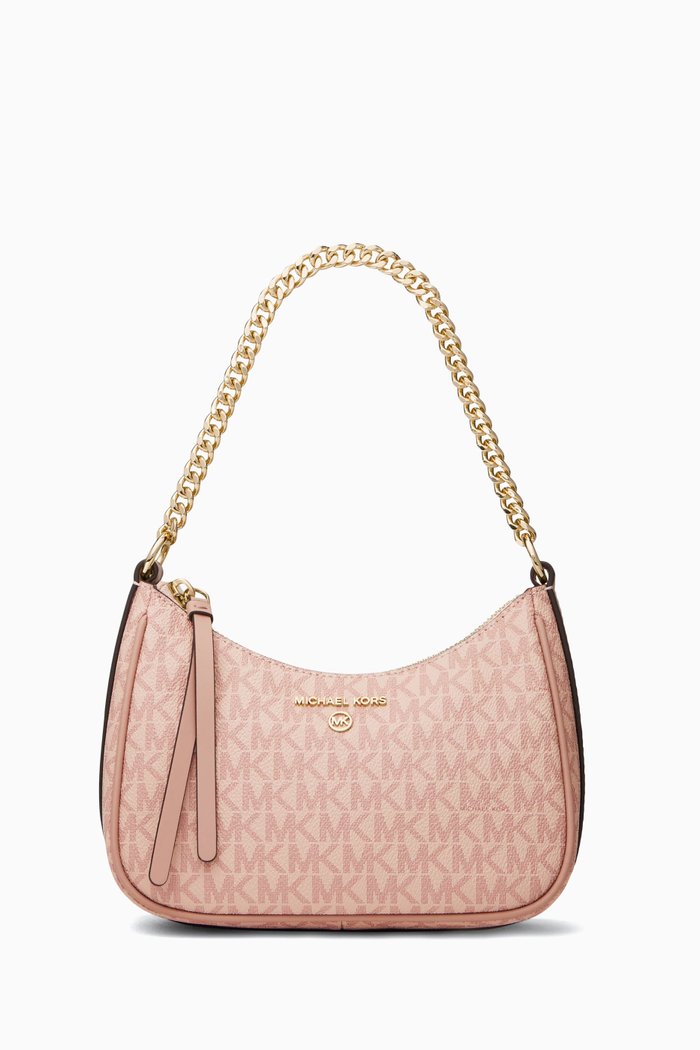 

Small Jet Set Charm Shoulder Bag in Logo Canvas, Multicolour