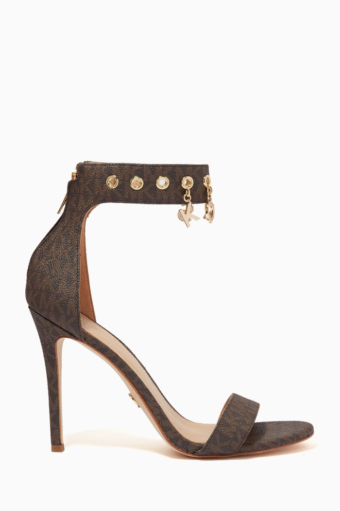 

Kelli Sandals in Logo Canvas, Brown
