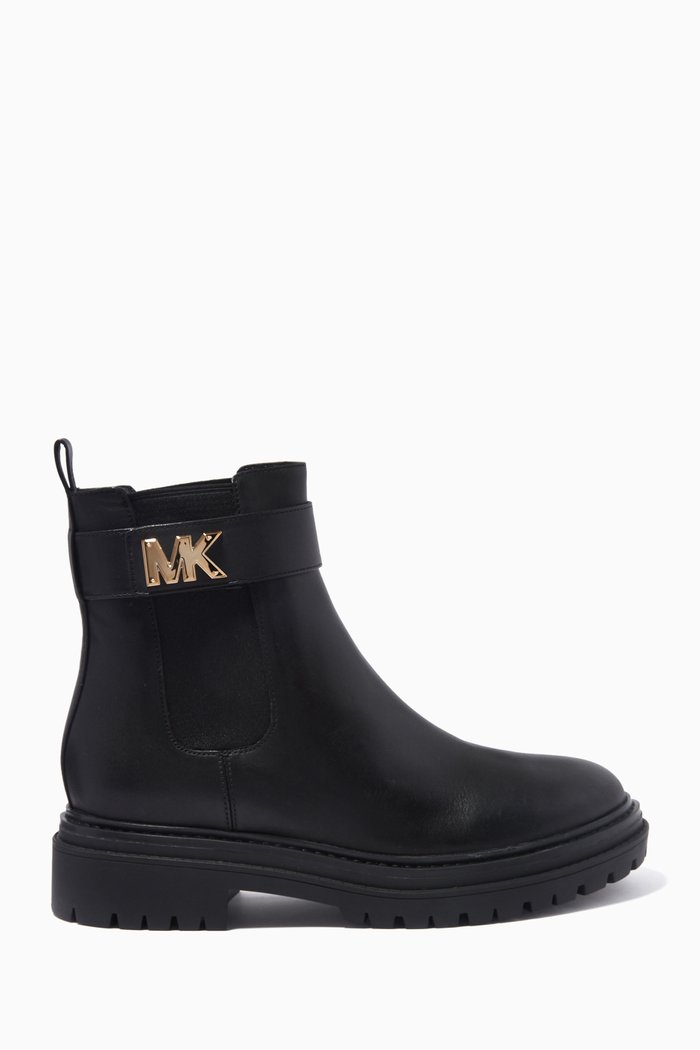 Stark Ankle Boots in Smooth Leather, Black