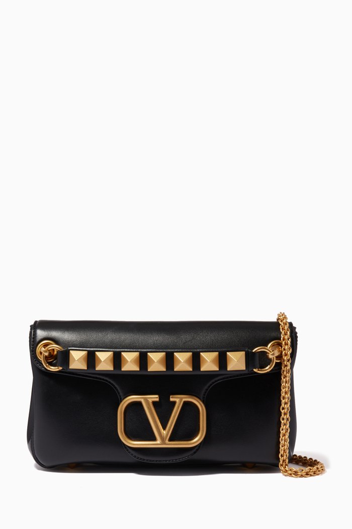 

Valentino Garavani Stud Sign Shoulder Bag in Nappa, Black
